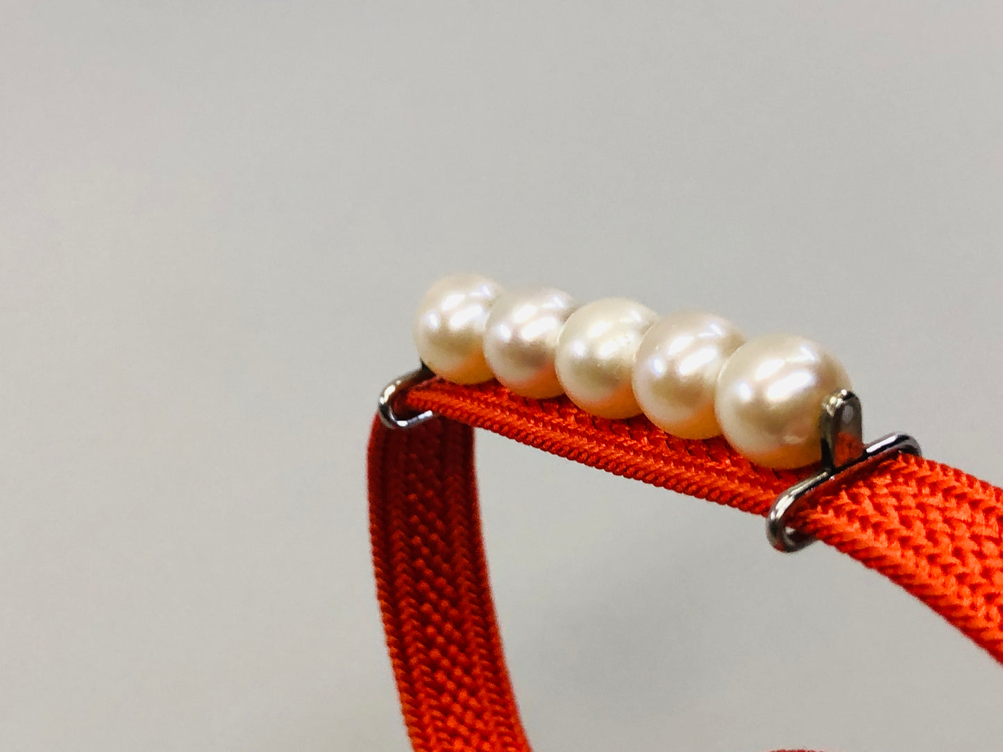 Y5308 OBIDOME Sash Clip Pearl signed box Japan Kimono accessory antique vintage