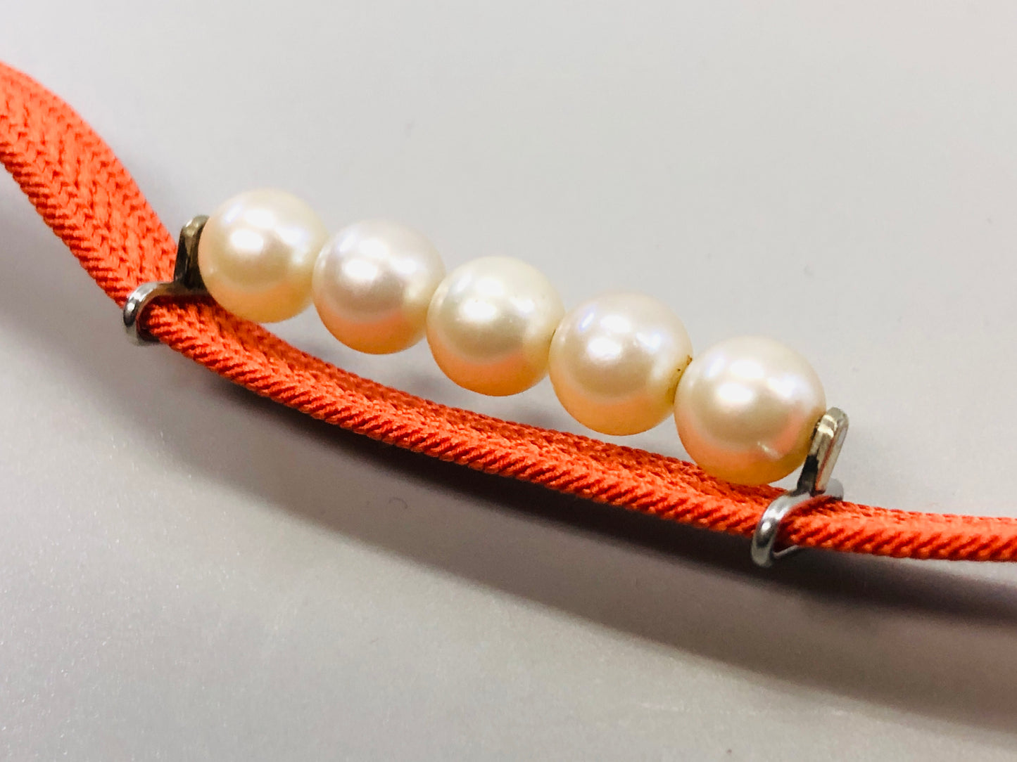 Y5308 OBIDOME Sash Clip Pearl signed box Japan Kimono accessory antique vintage
