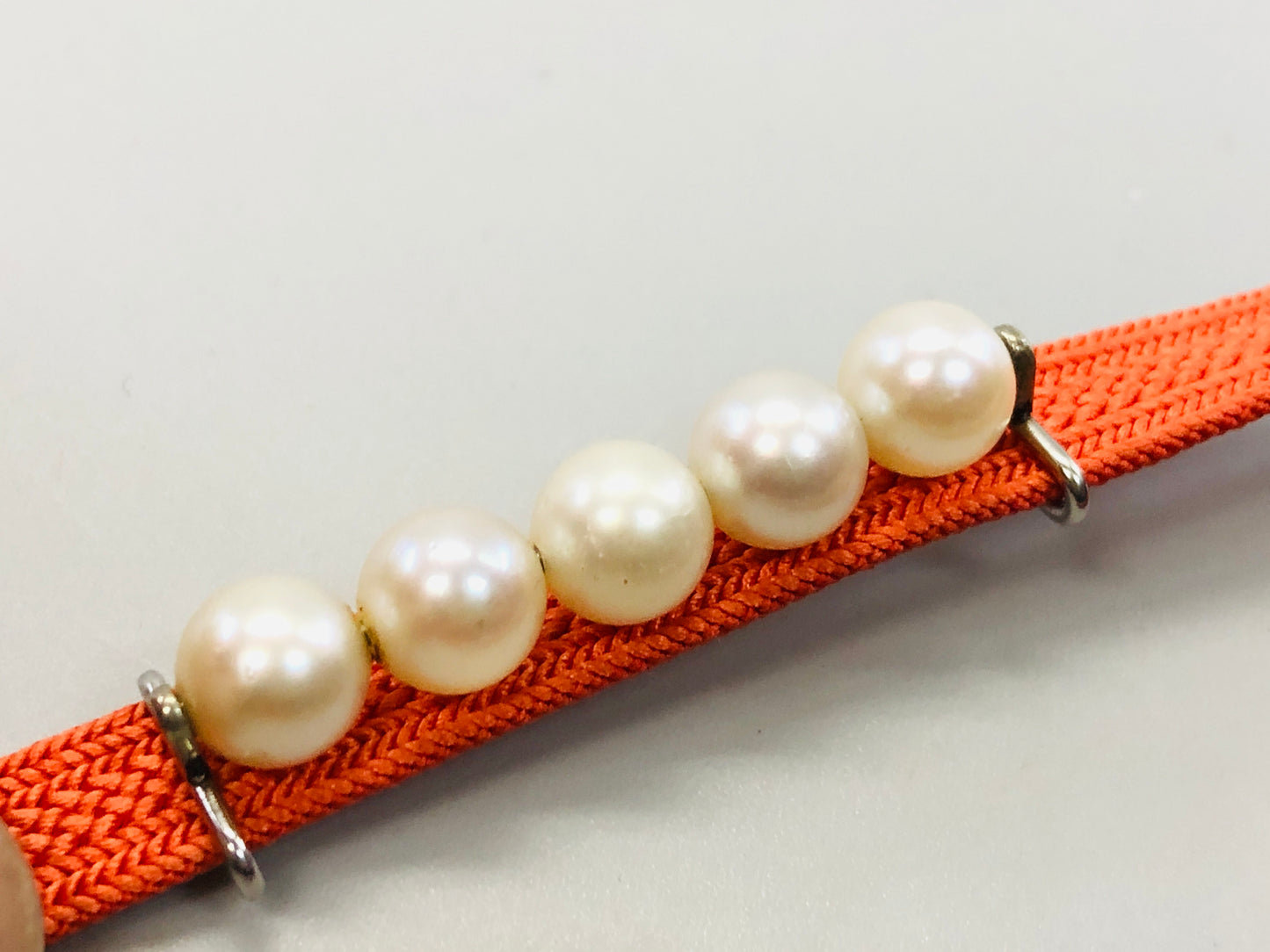 Y5308 OBIDOME Sash Clip Pearl signed box Japan Kimono accessory antique vintage