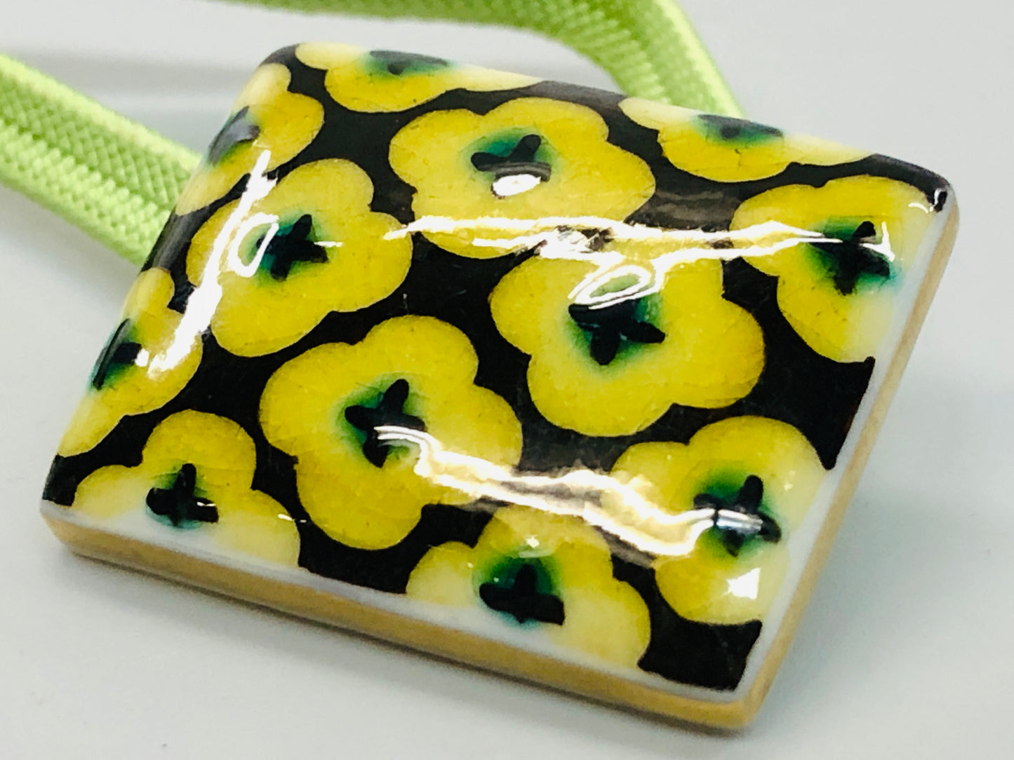 Y5309 OBIDOME Sash Clip Kutani-ware signed box Japan Kimono accessory antique