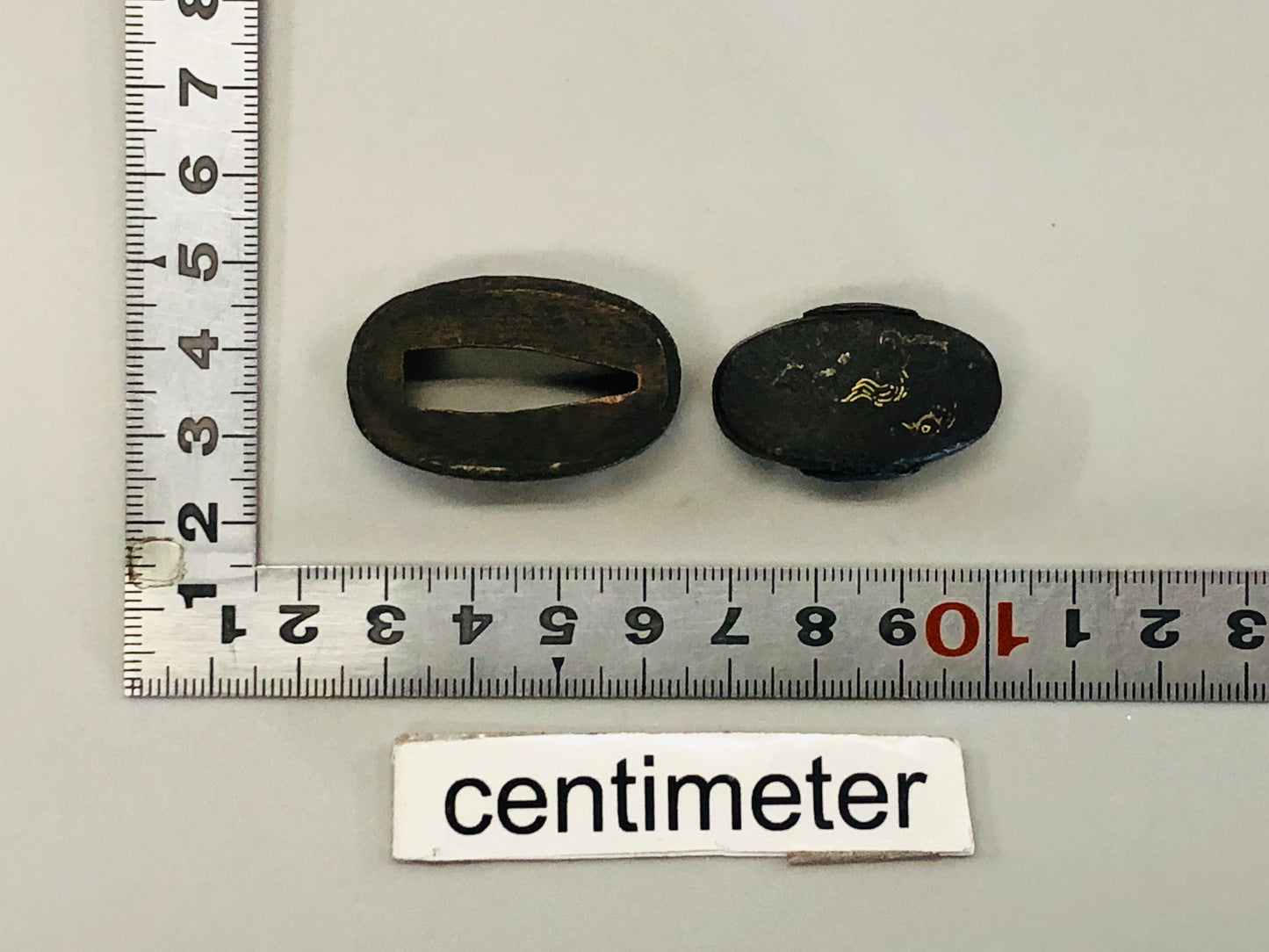 Y5311 FUCHIGASHIRA katana Japanese sword fittings Iron inlay Japan antique