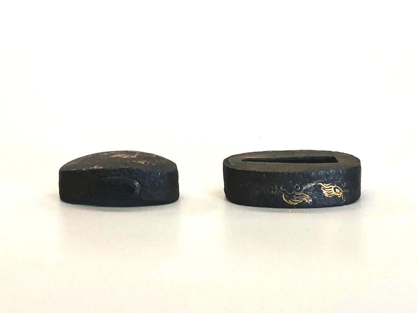 Y5311 FUCHIGASHIRA katana Japanese sword fittings Iron inlay Japan antique