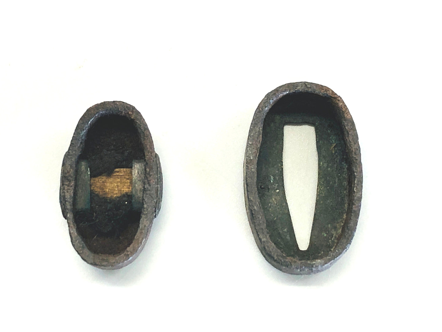 Y5311 FUCHIGASHIRA katana Japanese sword fittings Iron inlay Japan antique