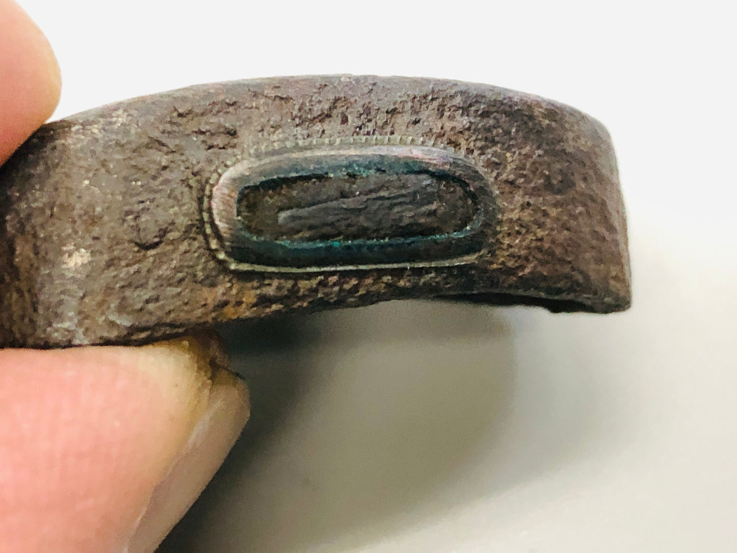 Y5311 FUCHIGASHIRA katana Japanese sword fittings Iron inlay Japan antique