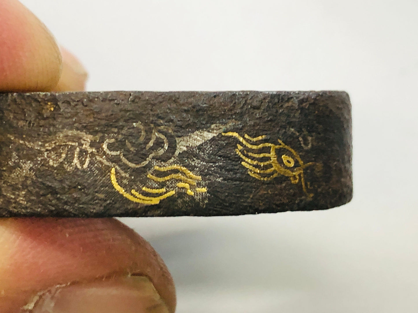 Y5311 FUCHIGASHIRA katana Japanese sword fittings Iron inlay Japan antique