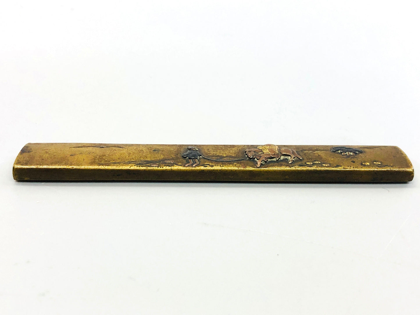 Y5314 TSUKA Kogatana small sword Copper inlay horse box Japan Koshirae antique