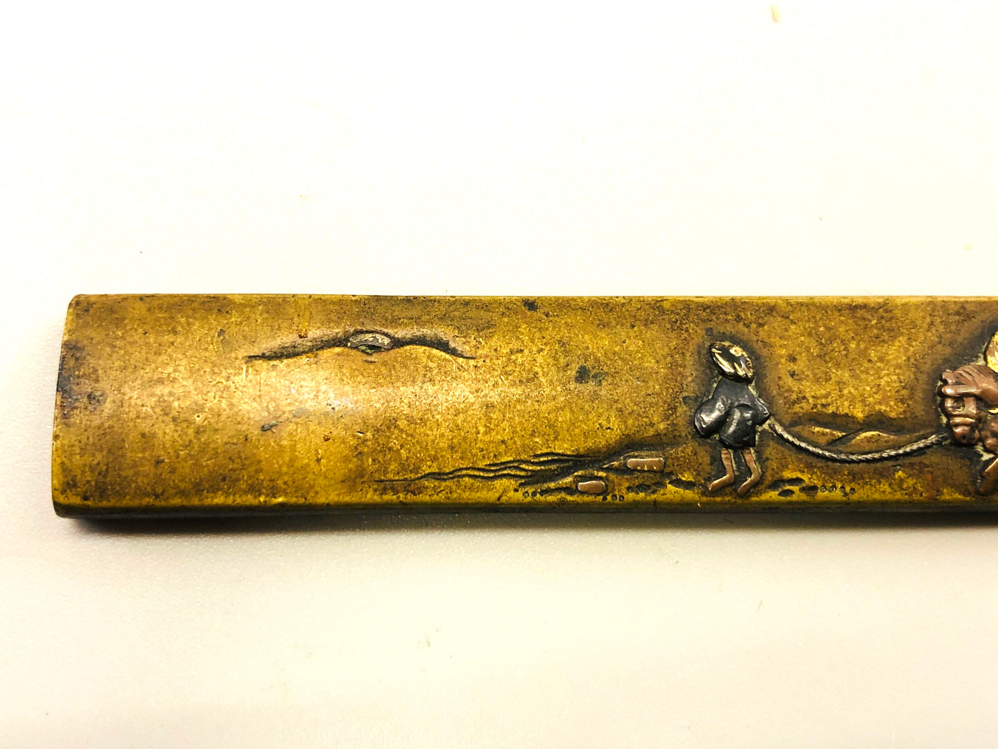 Y5314 TSUKA Kogatana small sword Copper inlay horse box Japan Koshirae antique