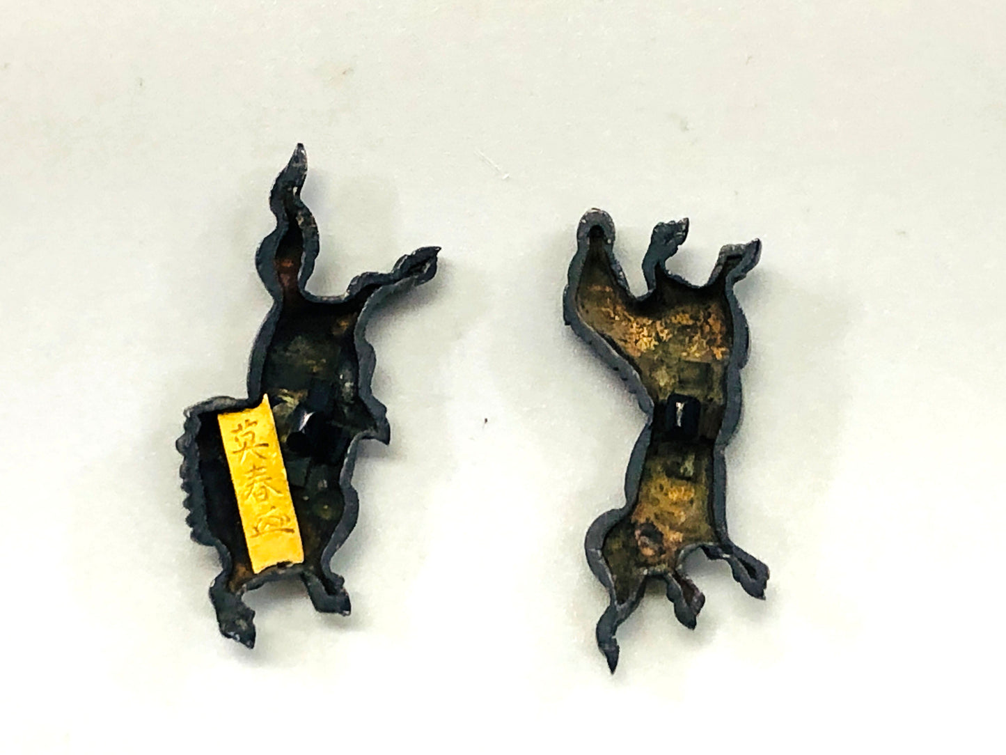 Y5315 MENUKI sword fittings signed horse Japan antique samurai katana koshirae
