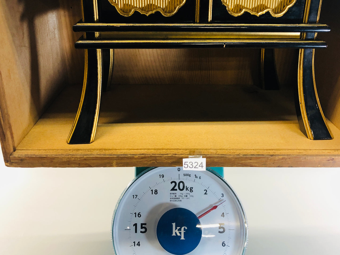 Y5324 Buddhist Altar Equipment Sutra desk black lacquer Japan Buddhism antique