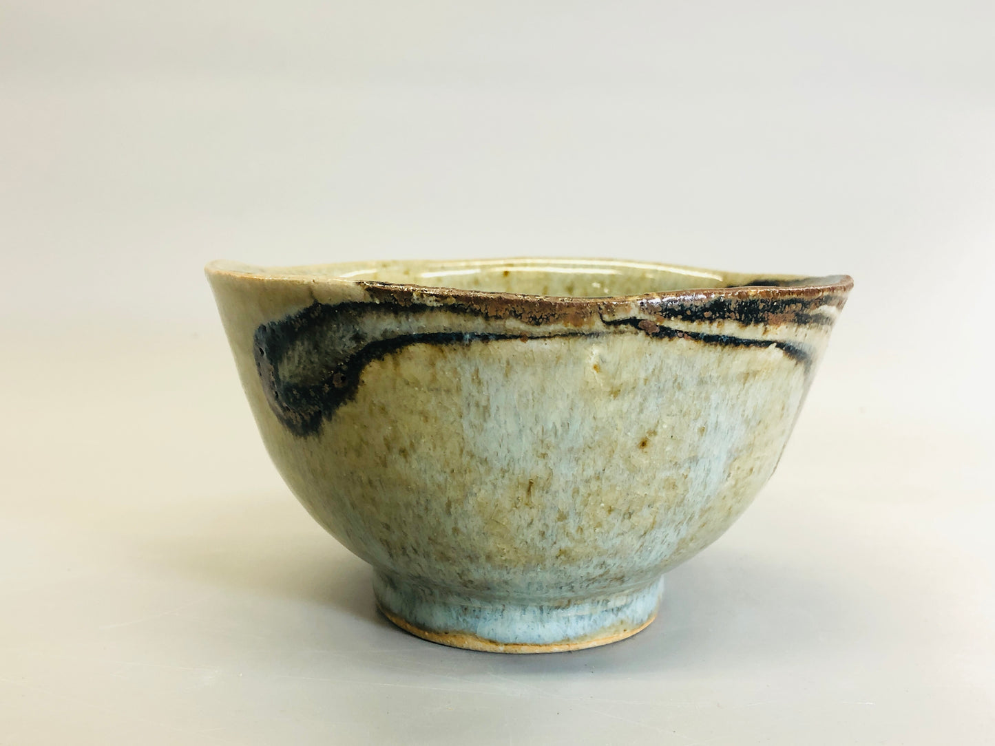 Y5331 CHAWAN Mashiko-ware signed box Neriage Japan antique tea ceremony pottery