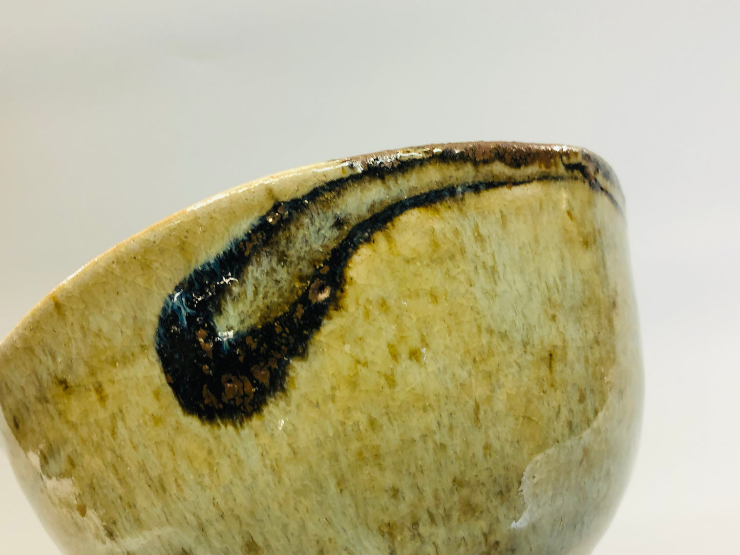 Y5331 CHAWAN Mashiko-ware signed box Neriage Japan antique tea ceremony pottery