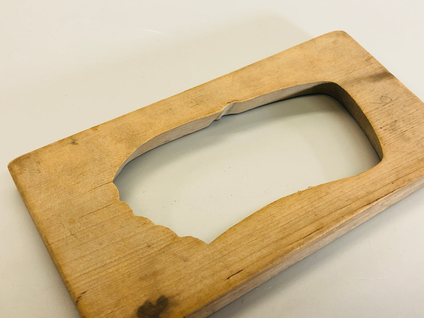 Y5343 KASHIGATA Cut fish wood carving Japan antique Wooden Pastry Mold wagashi