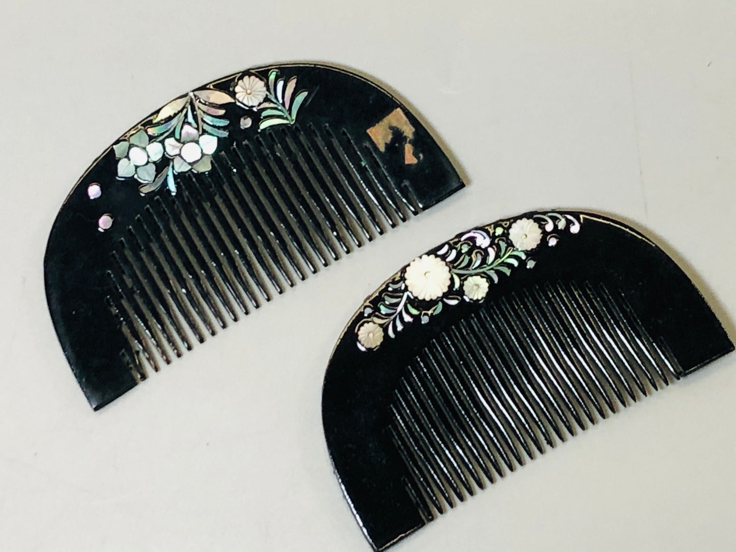 Y5346 KOUGAI 2 Combs mother-of-pearl work hair dressing Japan kimono accessory