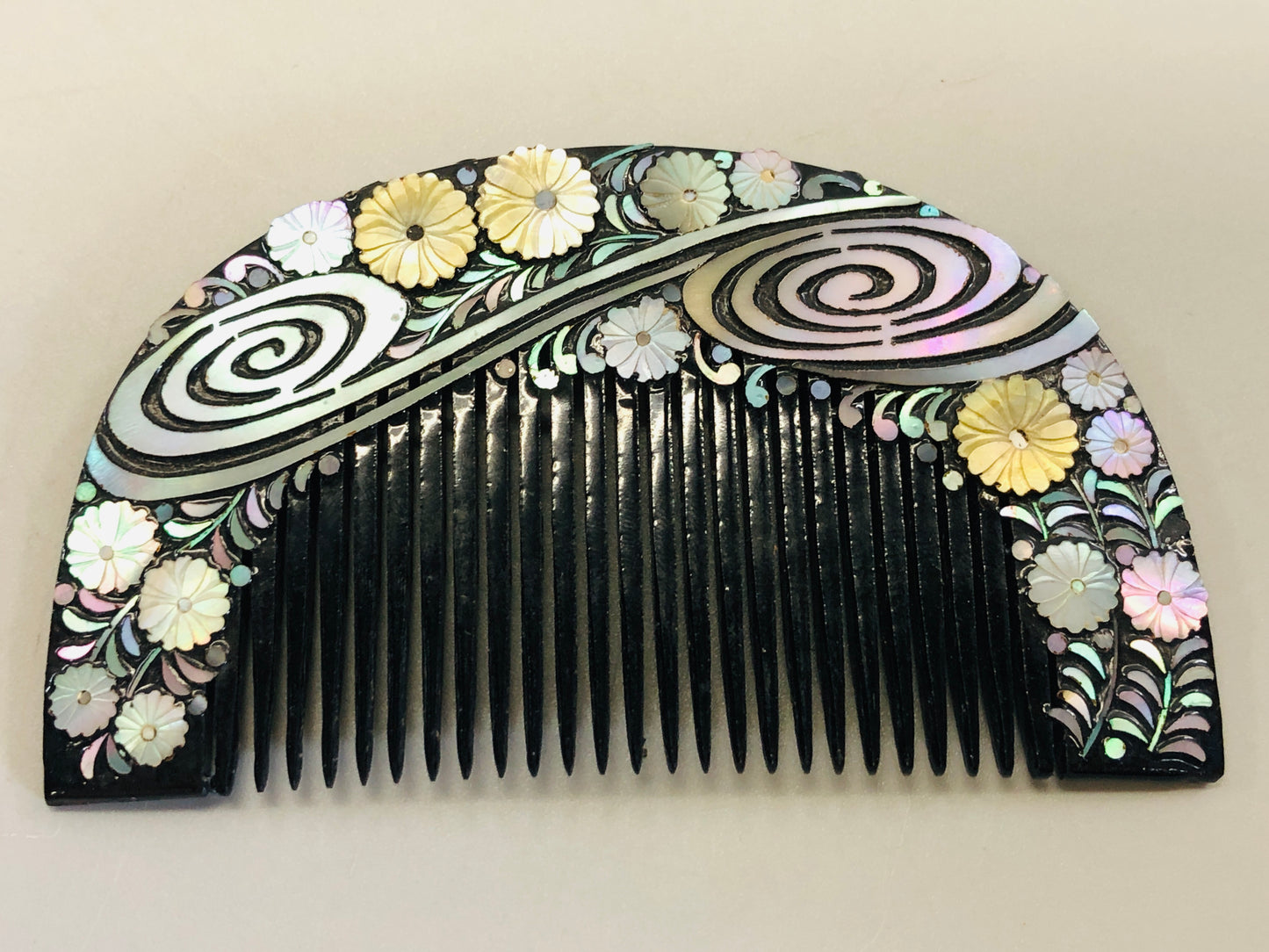 Y5346 KOUGAI 2 Combs mother-of-pearl work hair dressing Japan kimono accessory