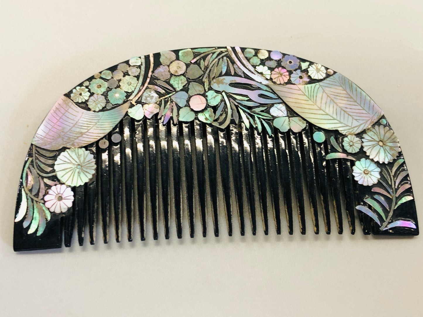Y5346 KOUGAI 2 Combs mother-of-pearl work hair dressing Japan kimono accessory