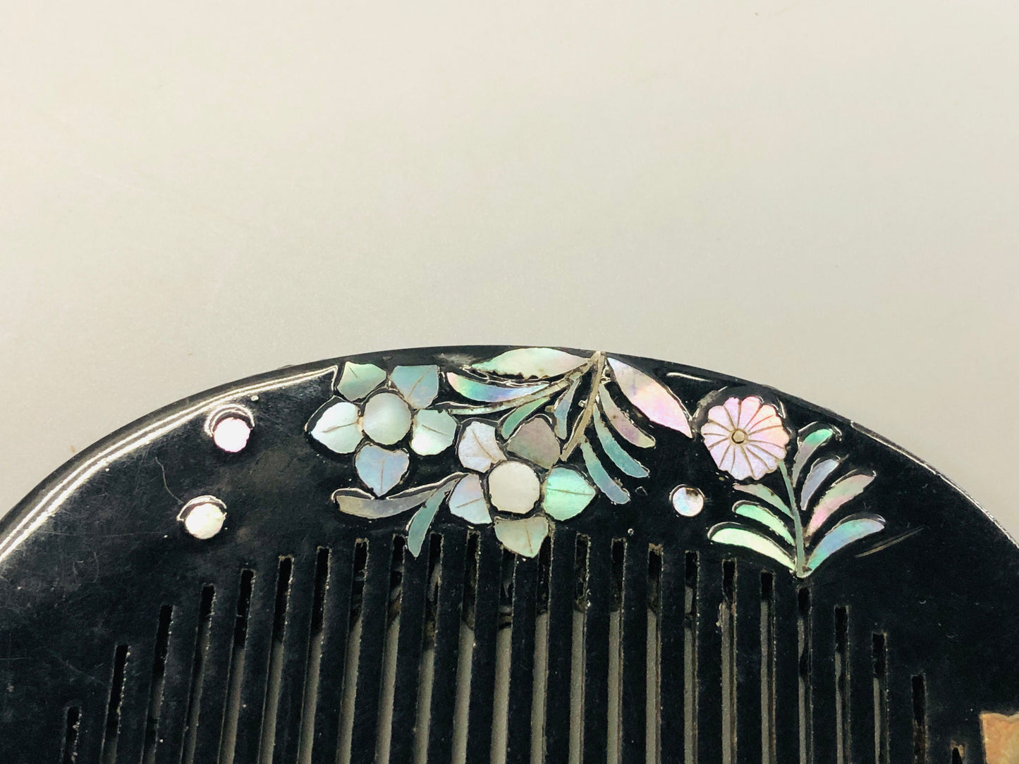 Y5346 KOUGAI 2 Combs mother-of-pearl work hair dressing Japan kimono accessory
