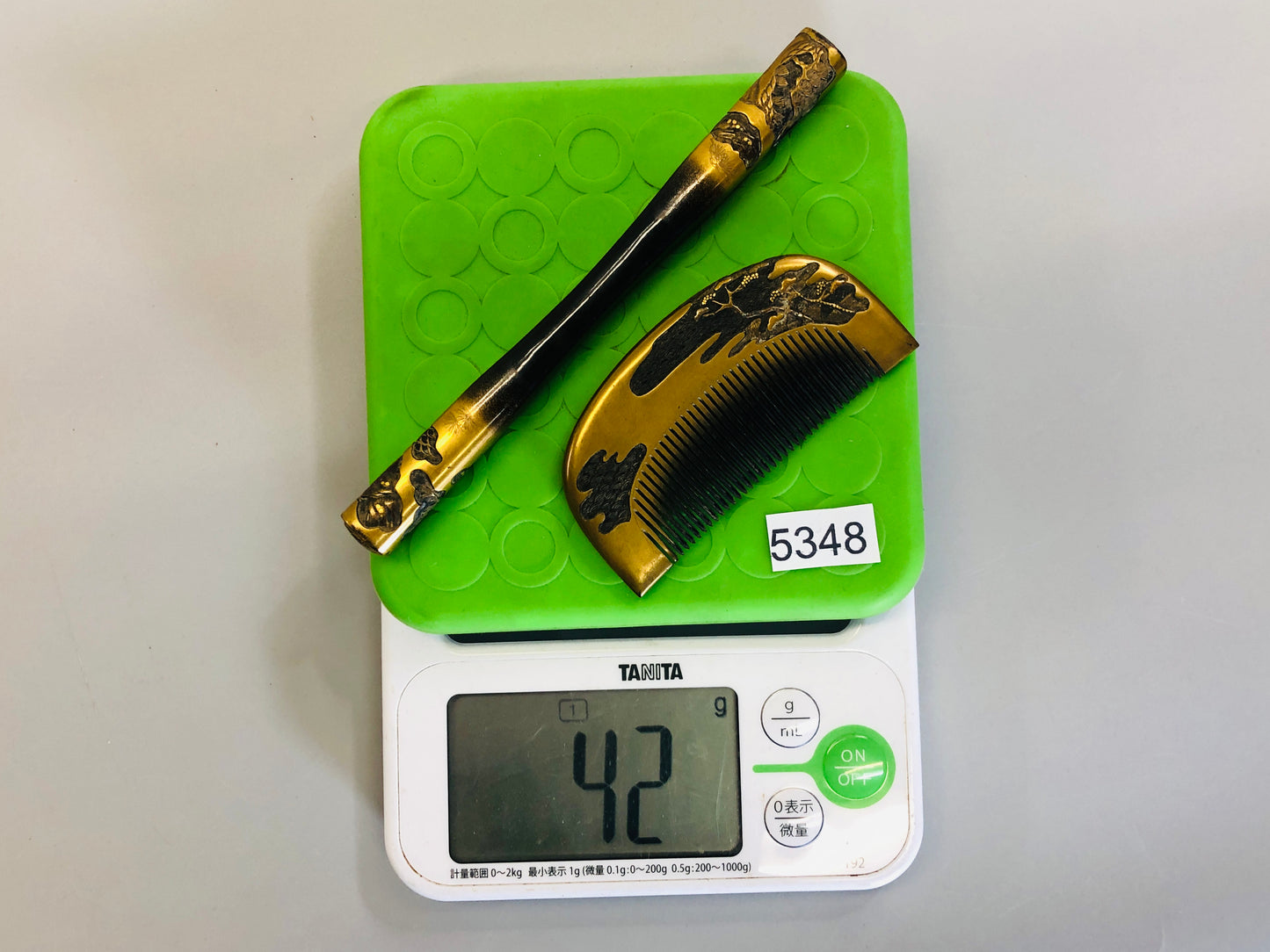 Y5348 KOUGAI Makie Comb hair dressing tools Japan kimono accessory antique