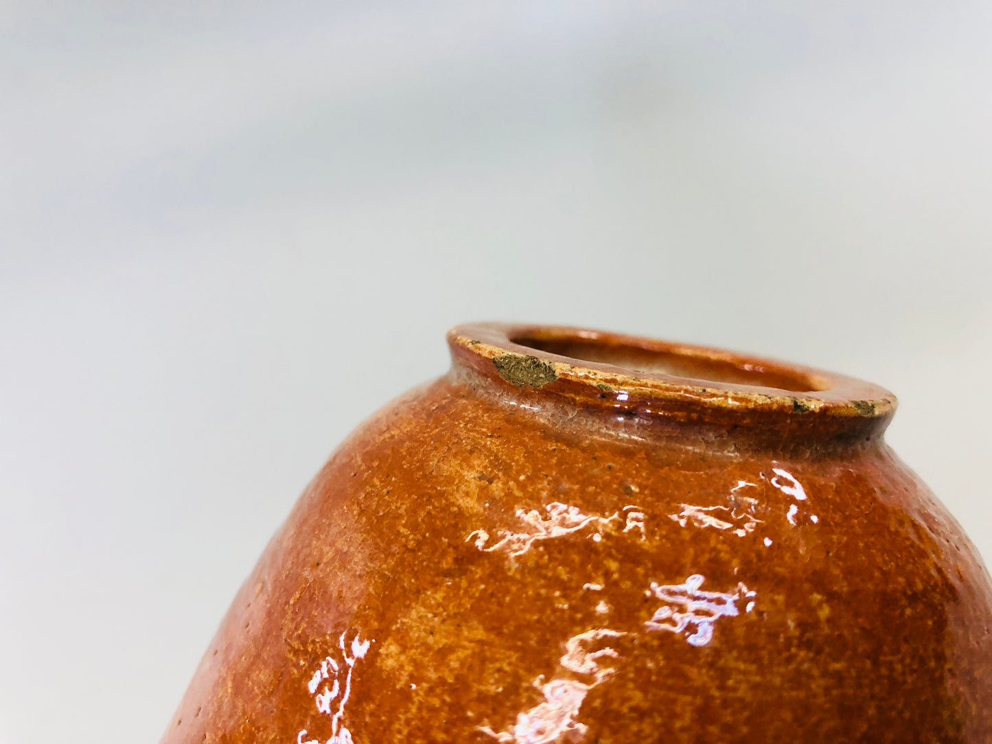 Y5393 CHAWAN Raku-ware red signed tube Japan antique tea ceremony pottery