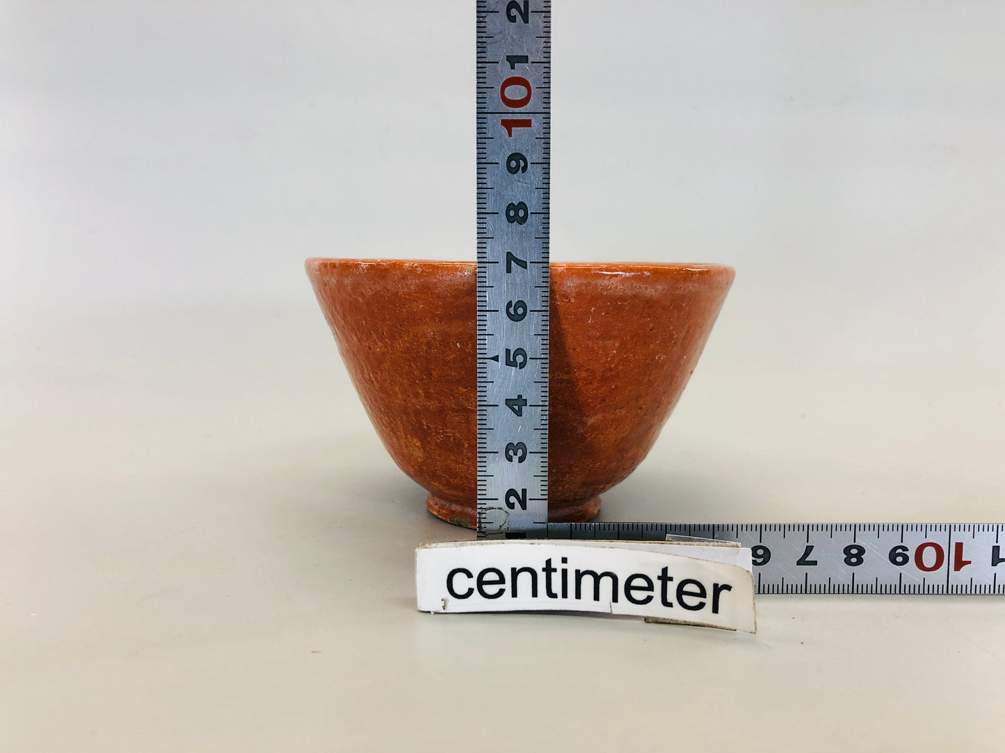 Y5393 CHAWAN Raku-ware red signed tube Japan antique tea ceremony pottery