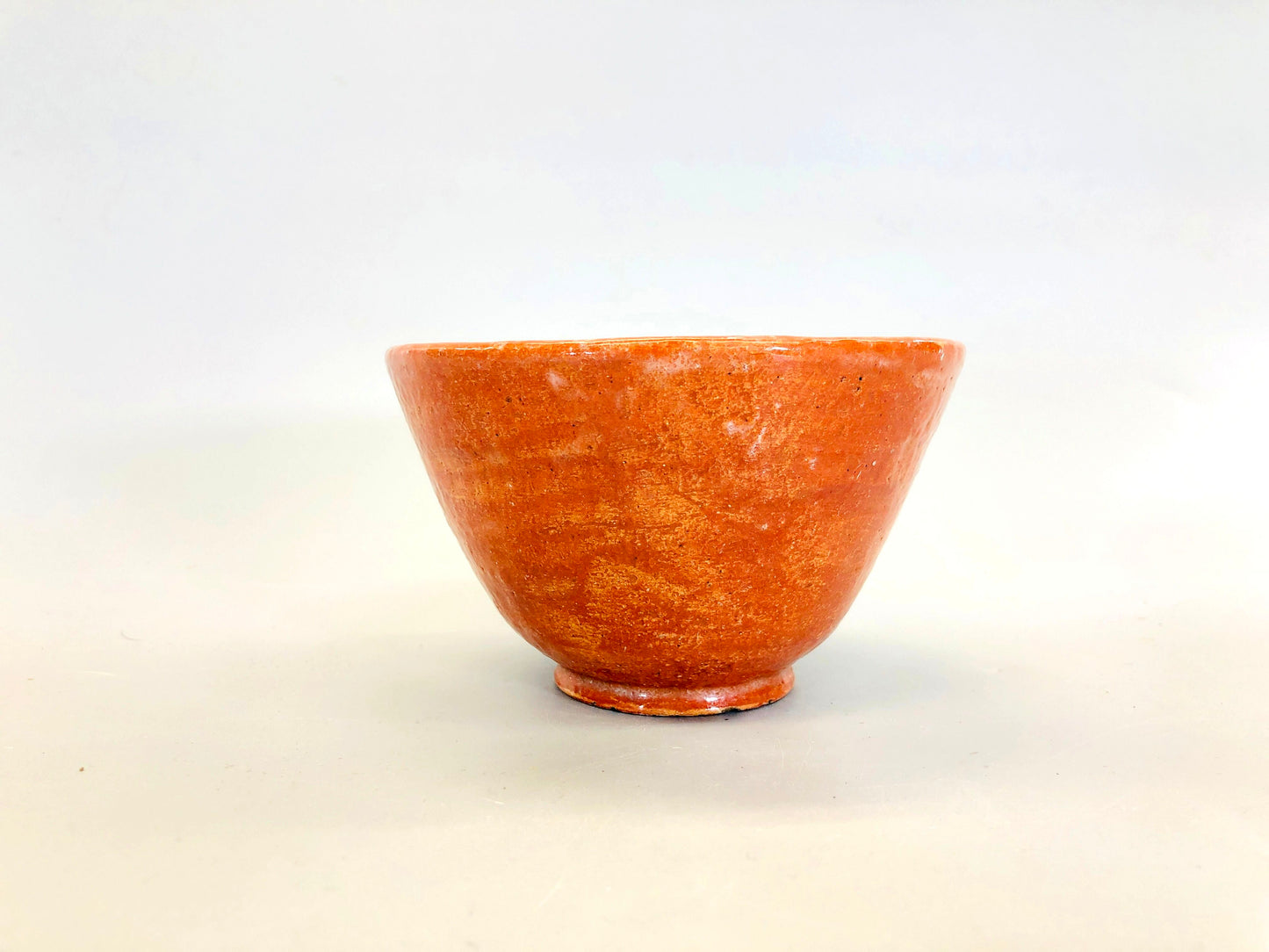 Y5393 CHAWAN Raku-ware red signed tube Japan antique tea ceremony pottery