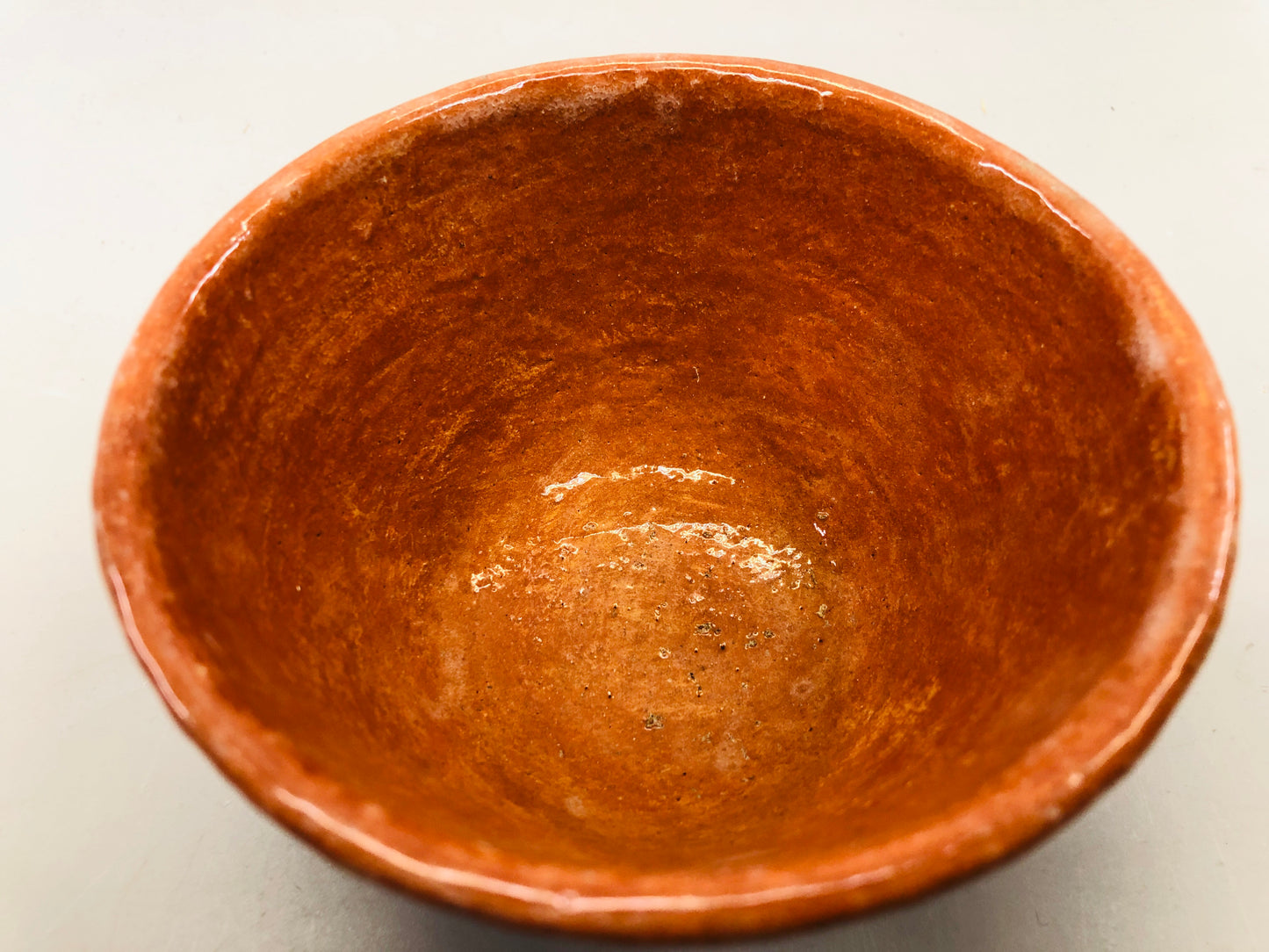 Y5393 CHAWAN Raku-ware red signed tube Japan antique tea ceremony pottery