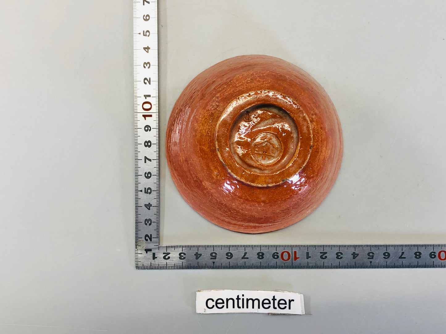 Y5393 CHAWAN Raku-ware red signed tube Japan antique tea ceremony pottery