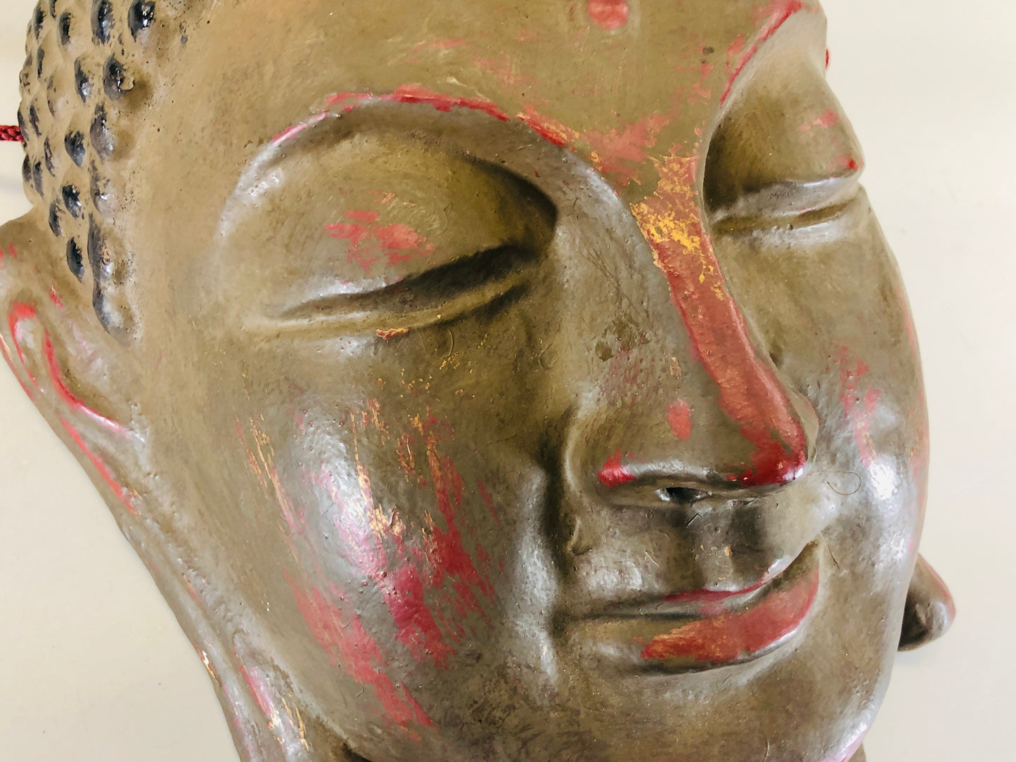 Y5419 MASK Buddha dry lacquer Japan antique omen dance drama interior decor