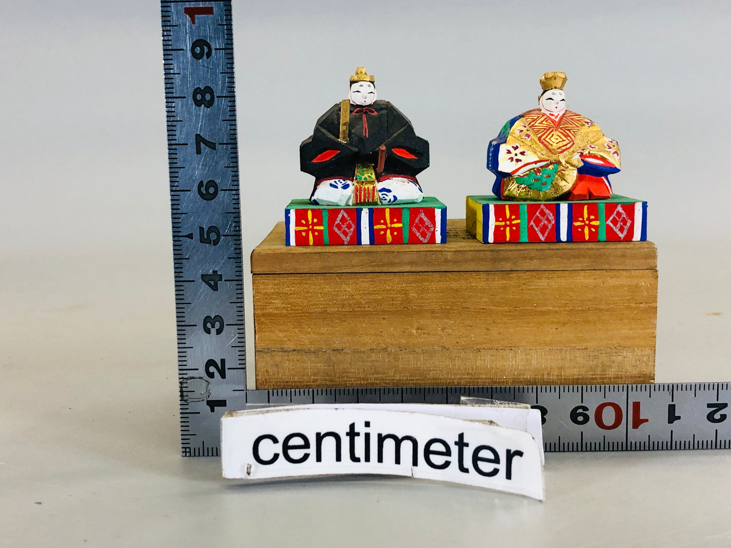 Y5429 NINGYO wood carving Hina dolls small Japan vintage antique figure figurine