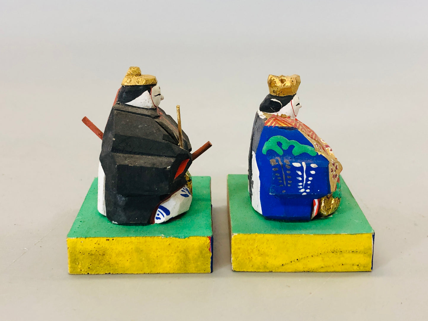 Y5429 NINGYO wood carving Hina dolls small Japan vintage antique figure figurine