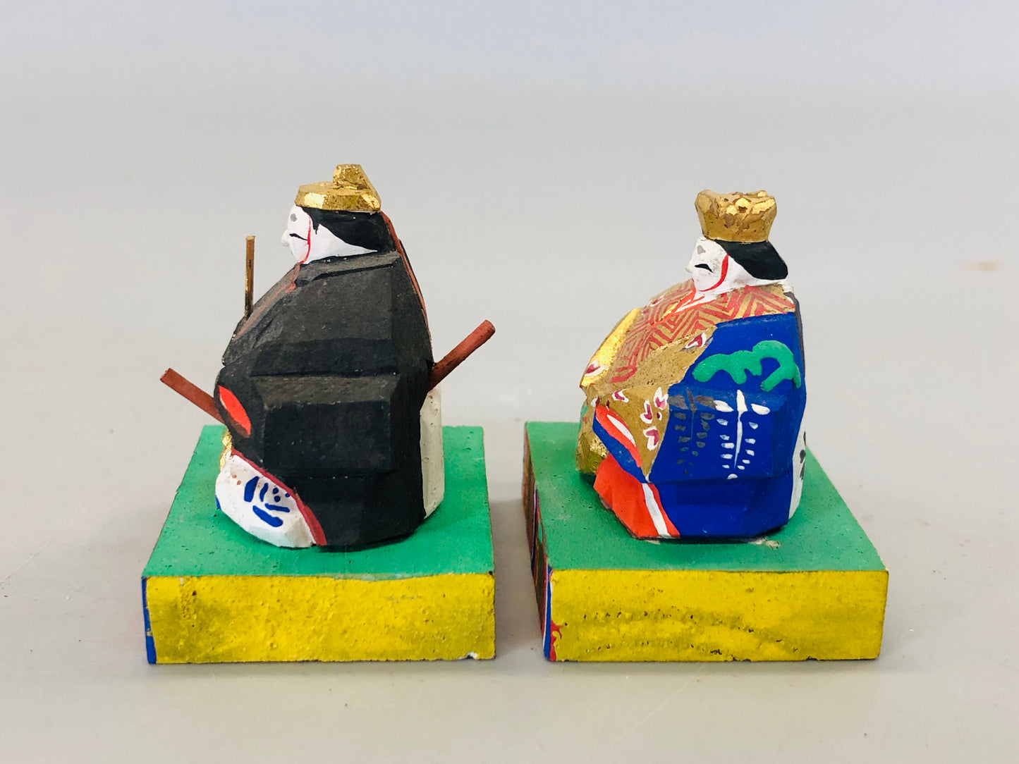 Y5429 NINGYO wood carving Hina dolls small Japan vintage antique figure figurine
