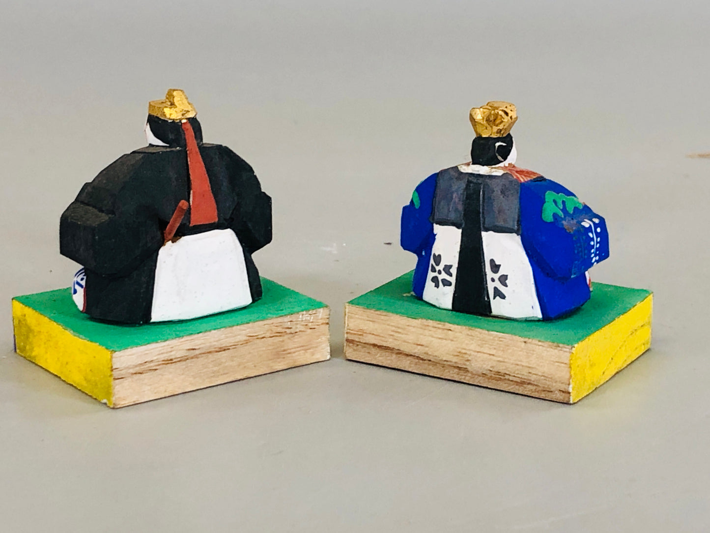 Y5429 NINGYO wood carving Hina dolls small Japan vintage antique figure figurine