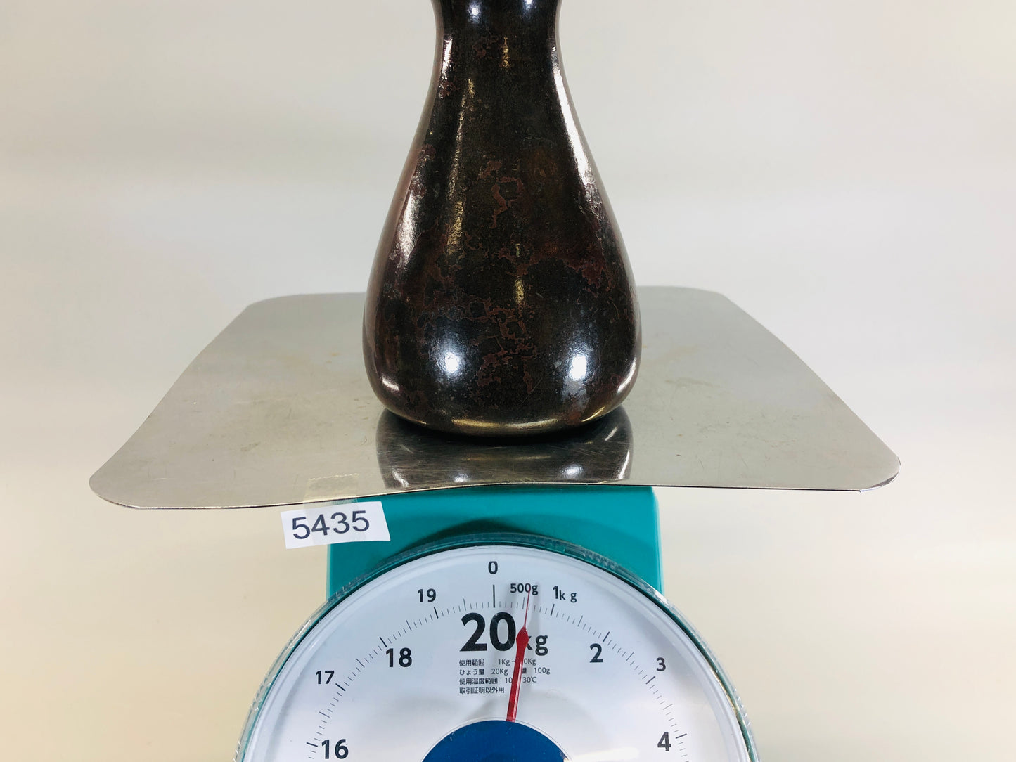 Y5435 FLOWER VASE old copper Murashido Japan ikebana antique interior decor