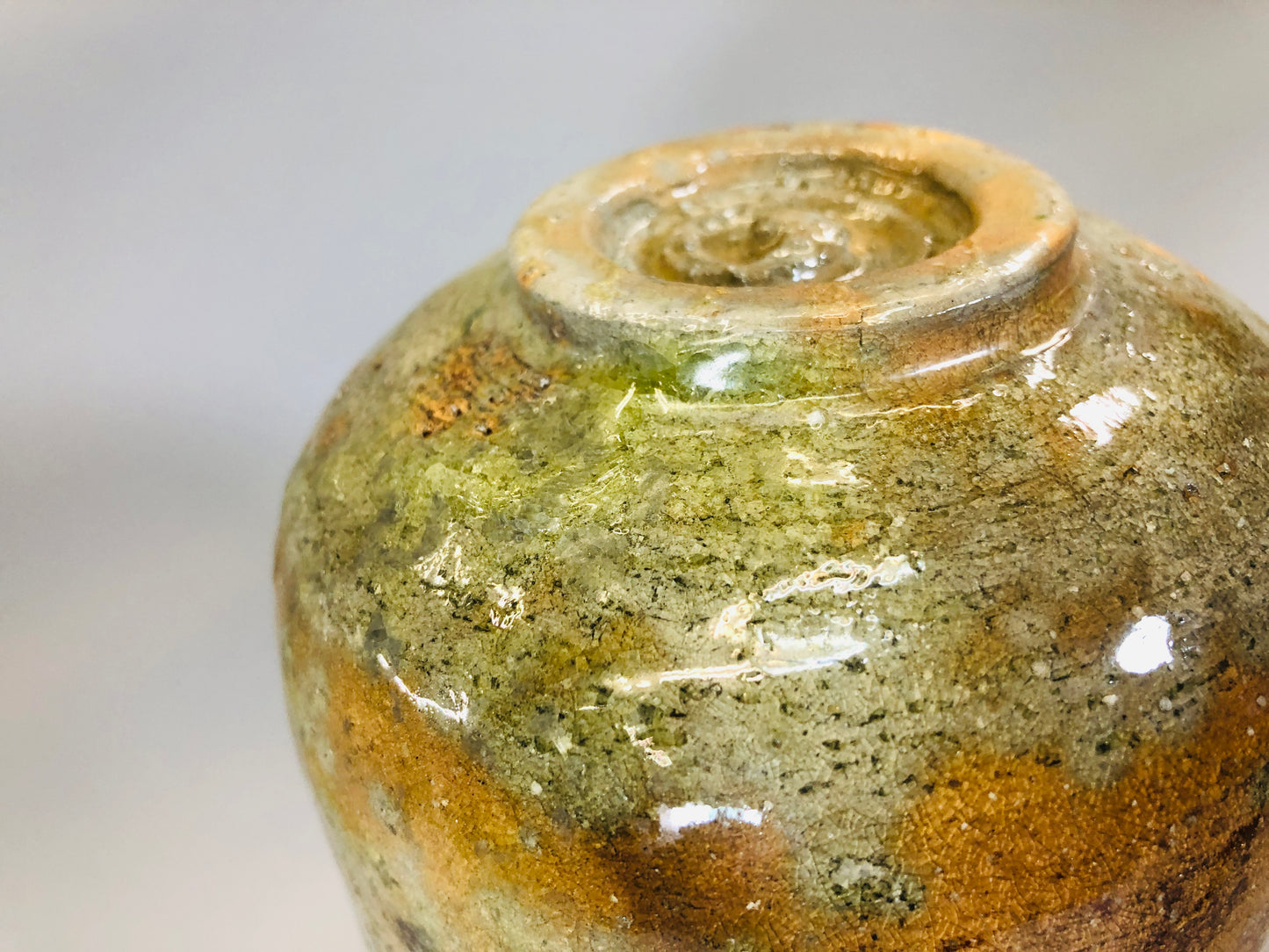 Y5442 CHAWAN Raku-ware red signed Japan antique tea ceremony pottery vintage