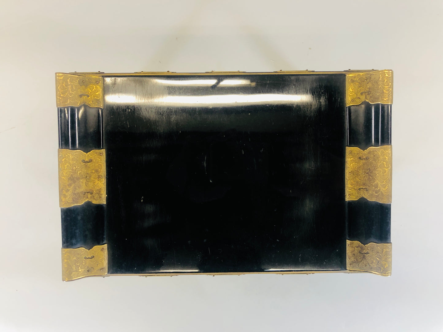 Y5447 Buddhist Altar Equipment Sutra desk black lacquer Japan Buddhism antique