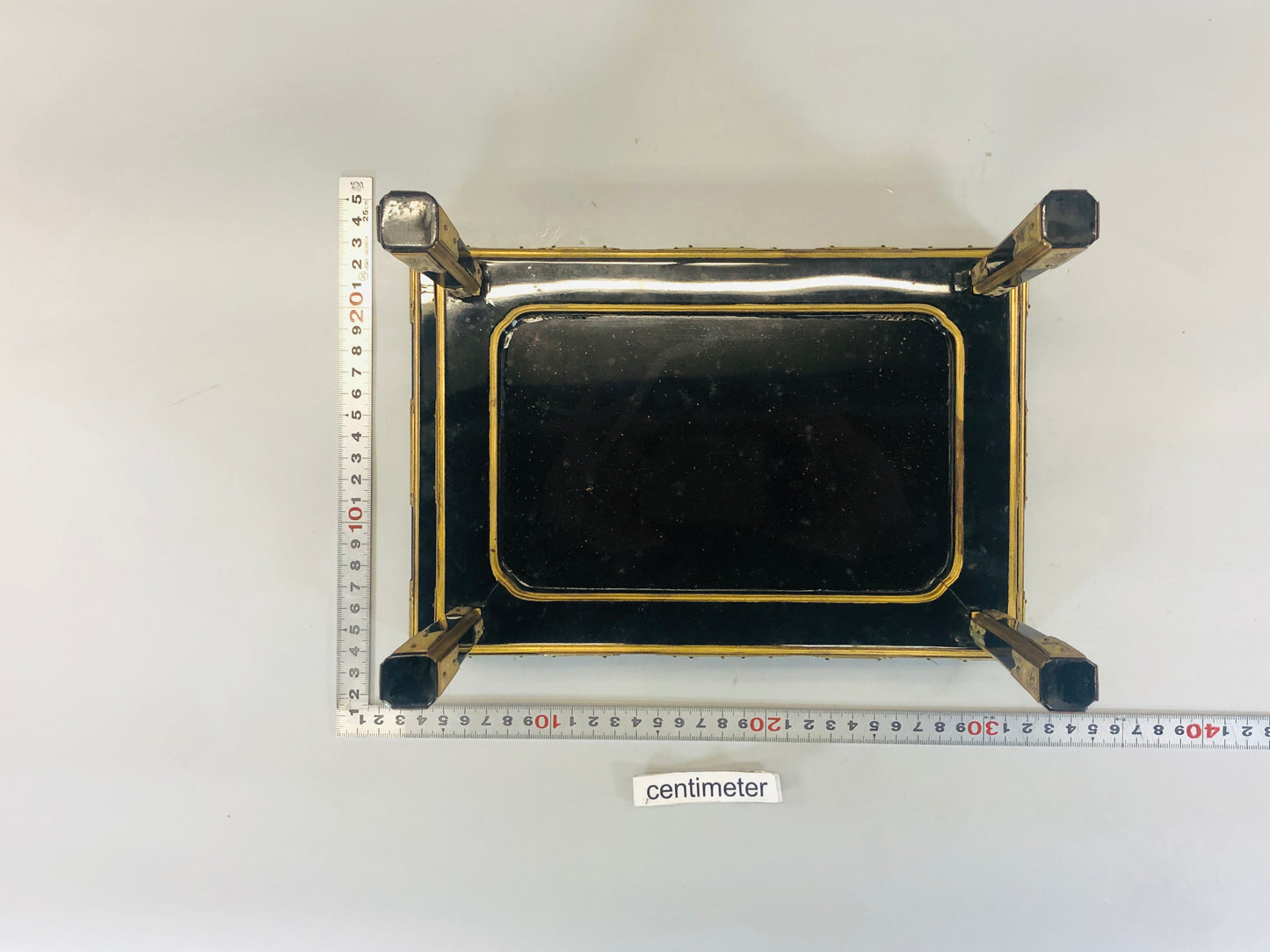 Y5447 Buddhist Altar Equipment Sutra desk black lacquer Japan Buddhism antique