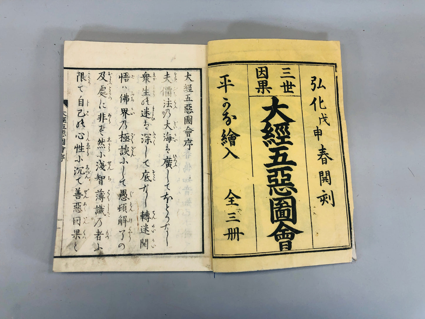 Y5461 WOODBLOCK PRINT Japanese style book Kaikyo Five Evil Japan Ukiyoe antique