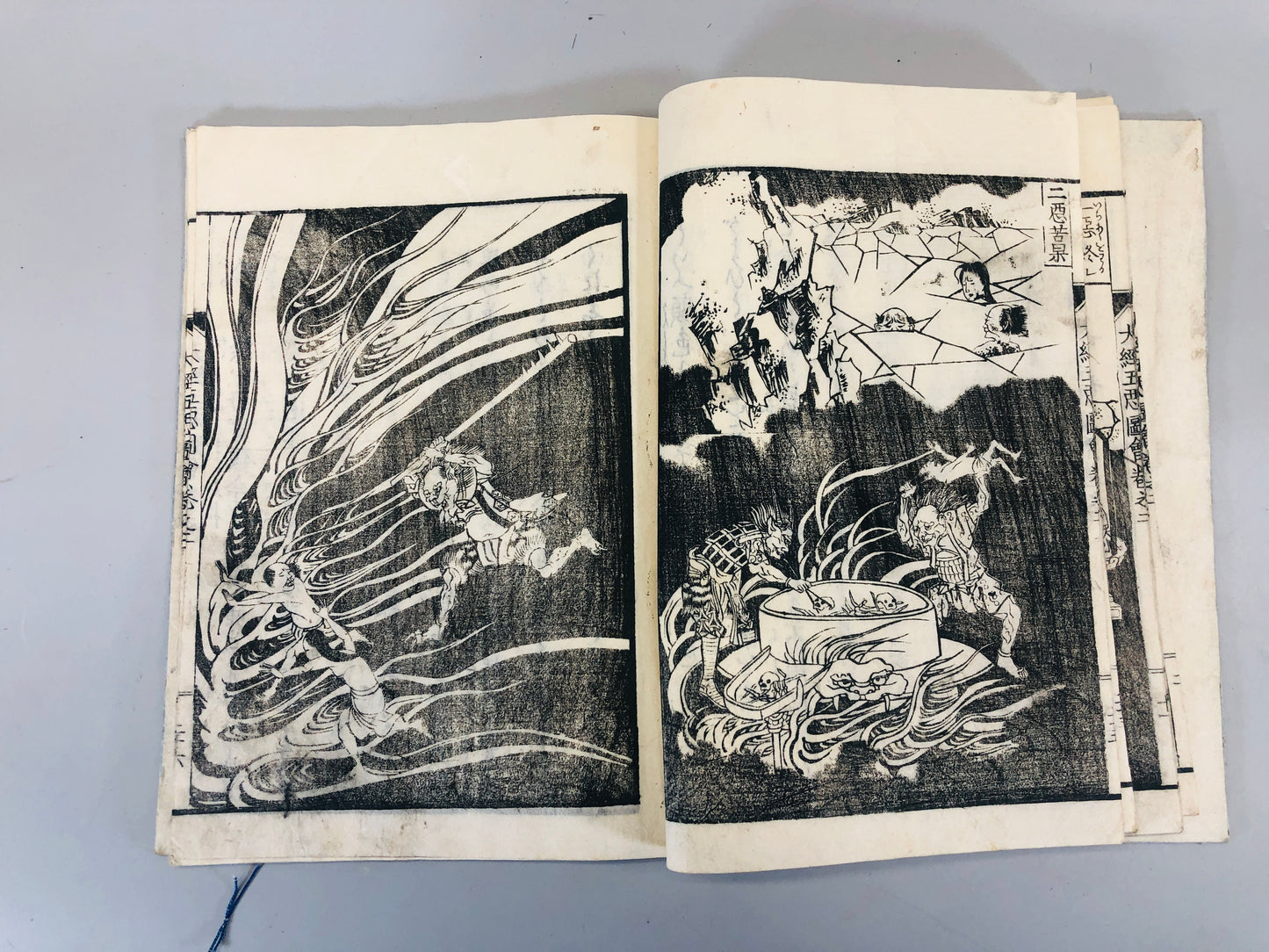 Y5461 WOODBLOCK PRINT Japanese style book Kaikyo Five Evil Japan Ukiyoe antique