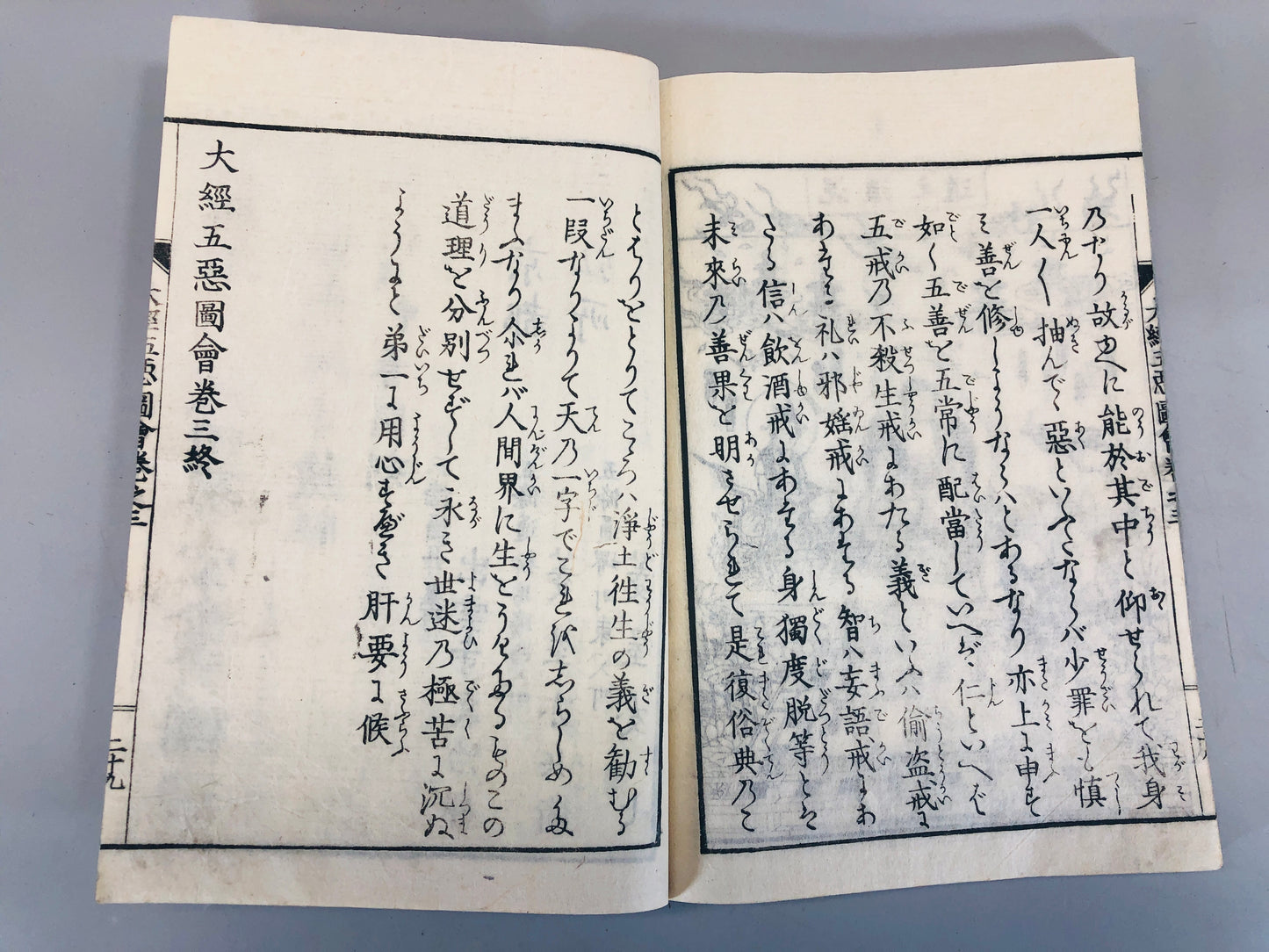 Y5461 WOODBLOCK PRINT Japanese style book Kaikyo Five Evil Japan Ukiyoe antique
