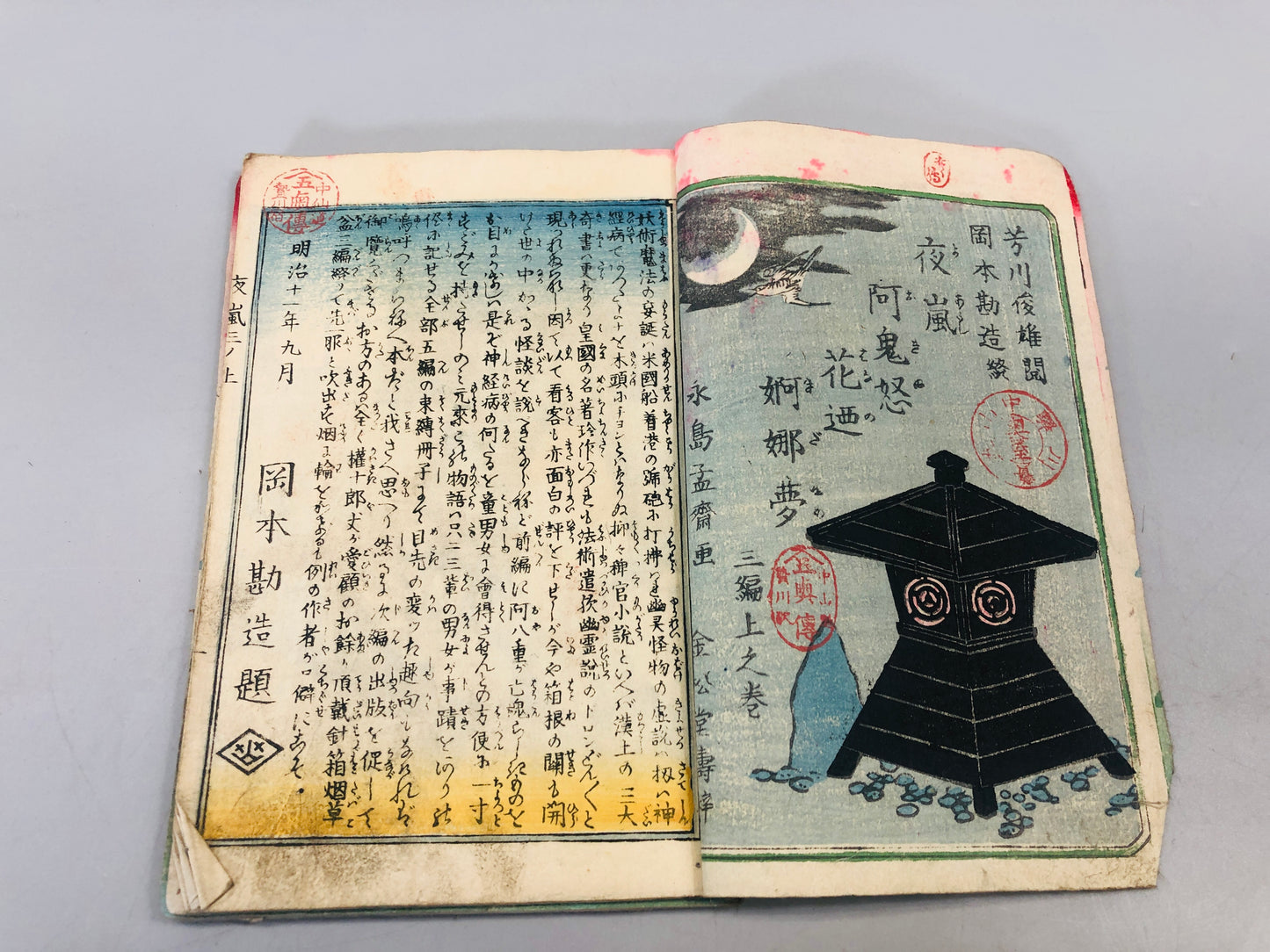 Y5462 WOODBLOCK PRINT Japanese style book Mousai Japan Ukiyoe vintage antique