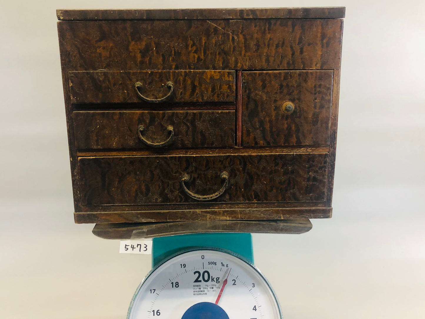 Y5473 TANSU wooden sewing box small drawer chest Japan antique vintage storage