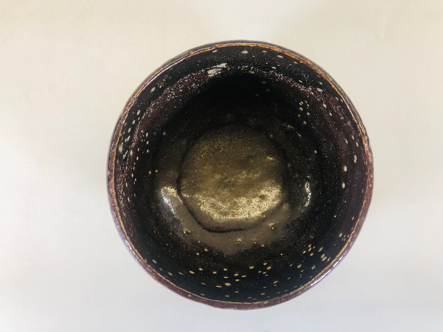 Y5481 CHAWAN Raku-ware black signed box old man Japan antique tea ceremony bowl