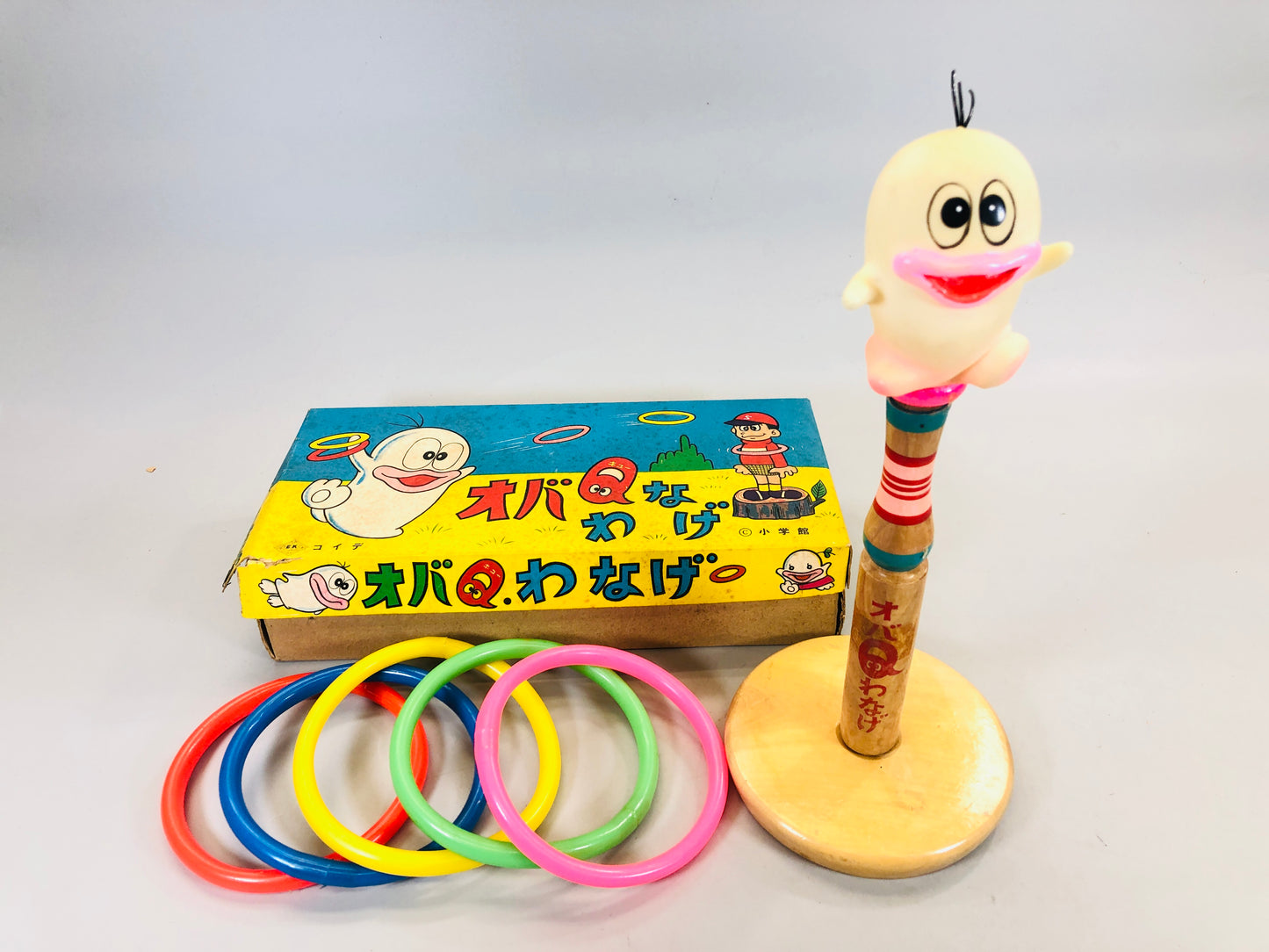 Y5498 TOY Obake no Q-Taro Oba-Q ring toss game box Japan antique vintage robot