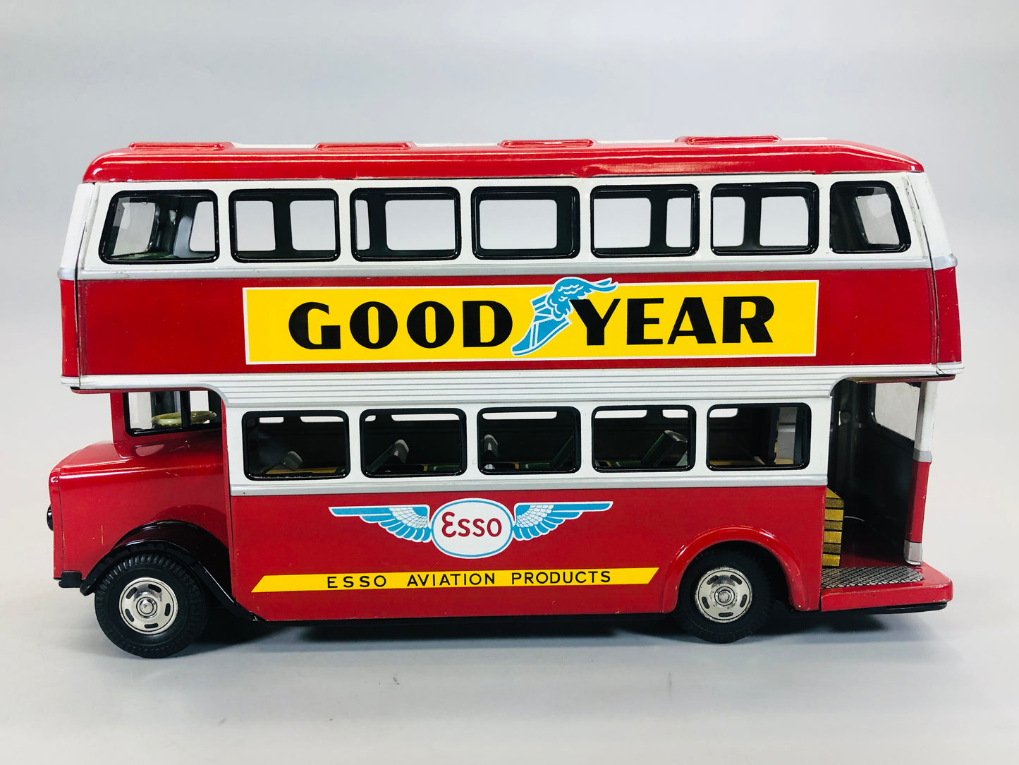 Y5500 TIN TOY Double-decker bus model mini car vehicle box Japan antique vintage