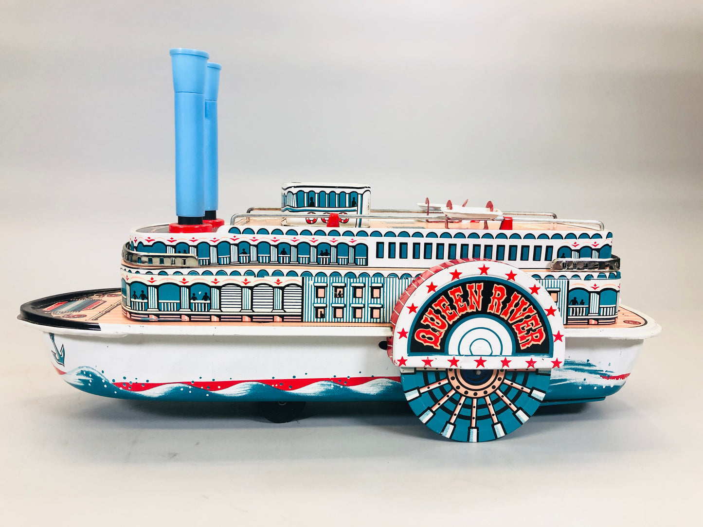 Y5501 TIN TOY Showboat Masudaya box steamboat steamer Japan antique vintage