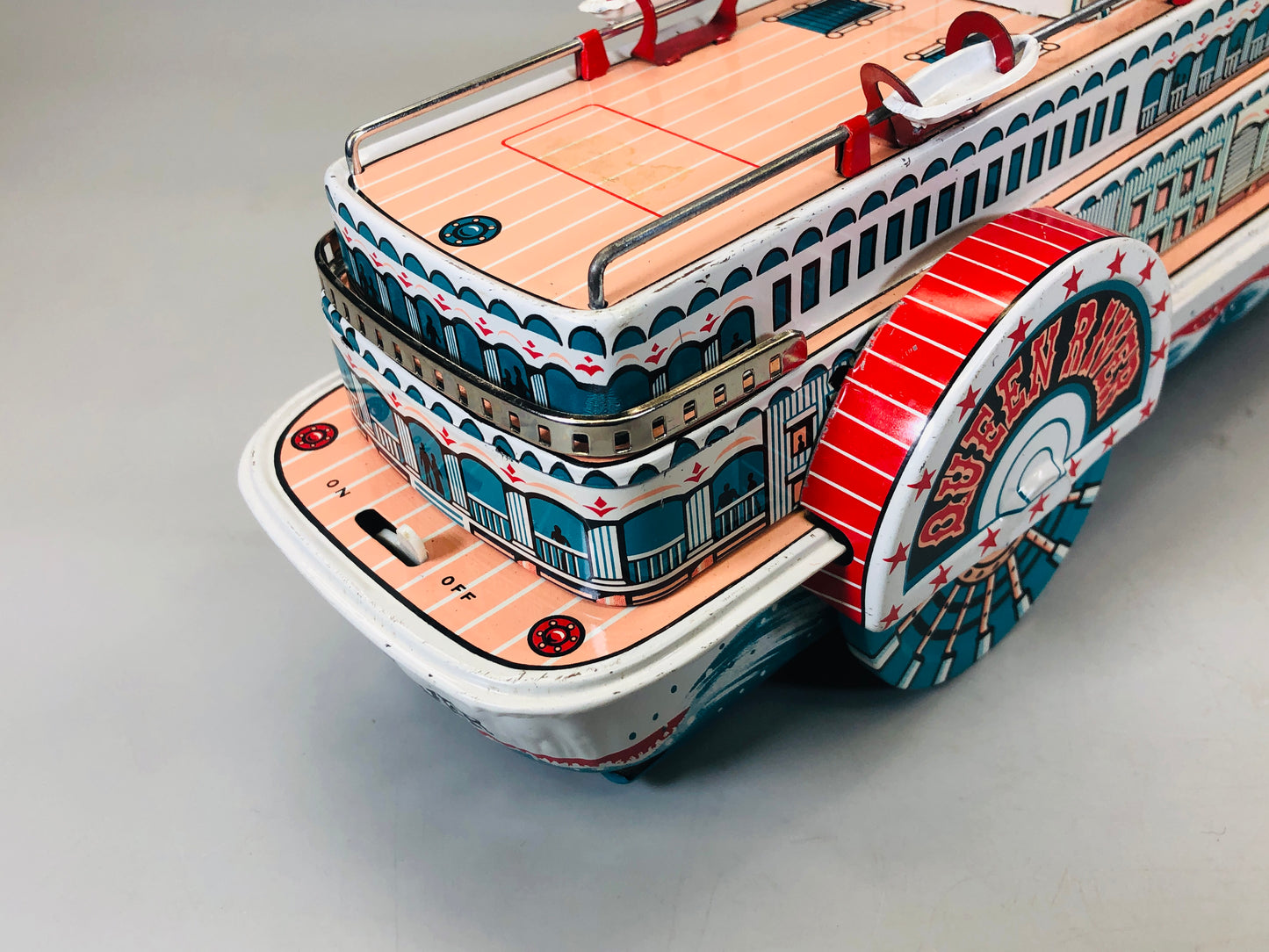 Y5501 TIN TOY Showboat Masudaya box steamboat steamer Japan antique vintage