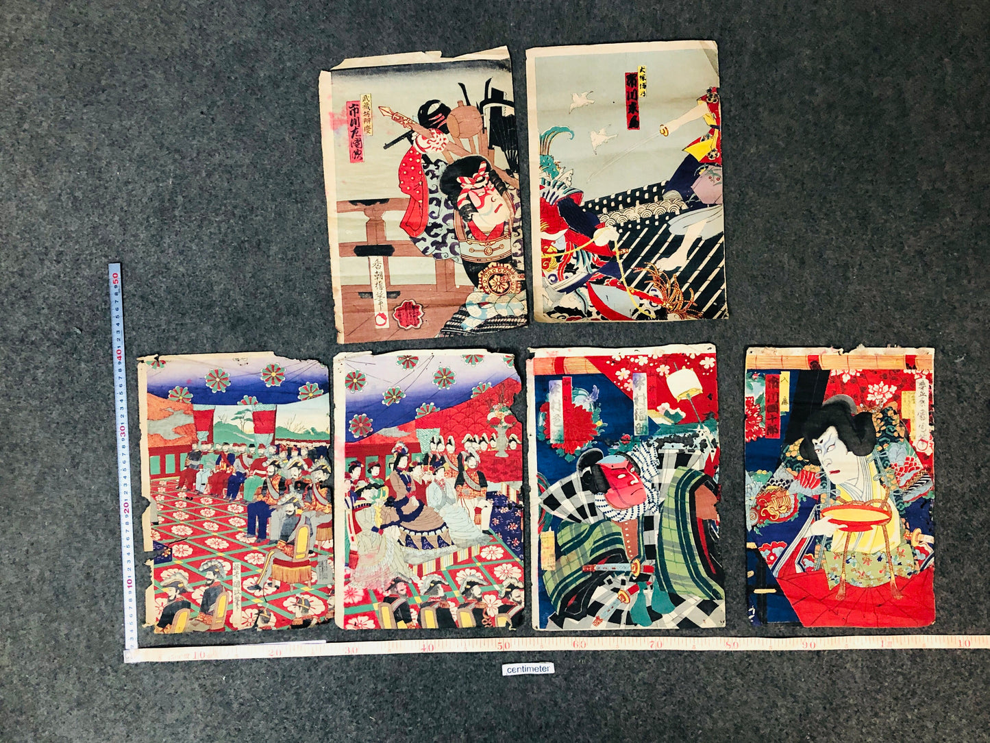 Y5507 WOODBLOCK PRINT Various 6 pieces set Japan Ukiyoe antique vintage art