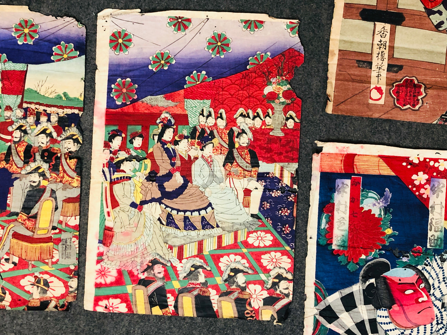 Y5507 WOODBLOCK PRINT Various 6 pieces set Japan Ukiyoe antique vintage art