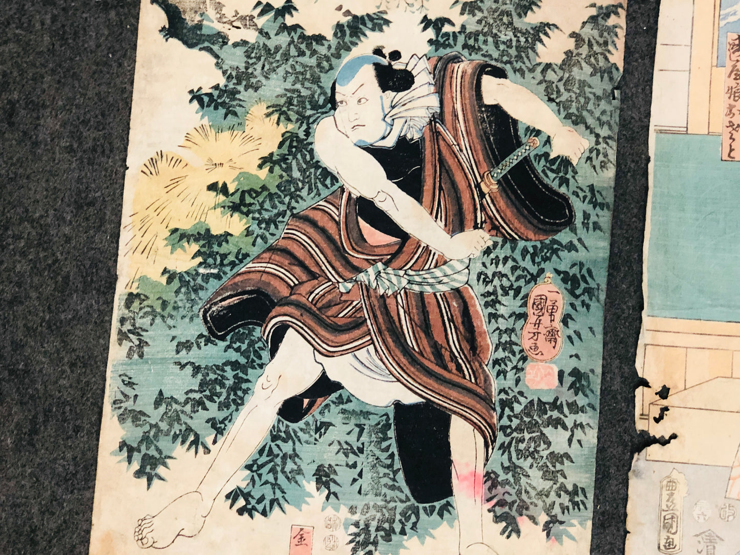 Y5509 WOODBLOCK PRINT Various set of 4 actor beauty Japan Ukiyoe antique art