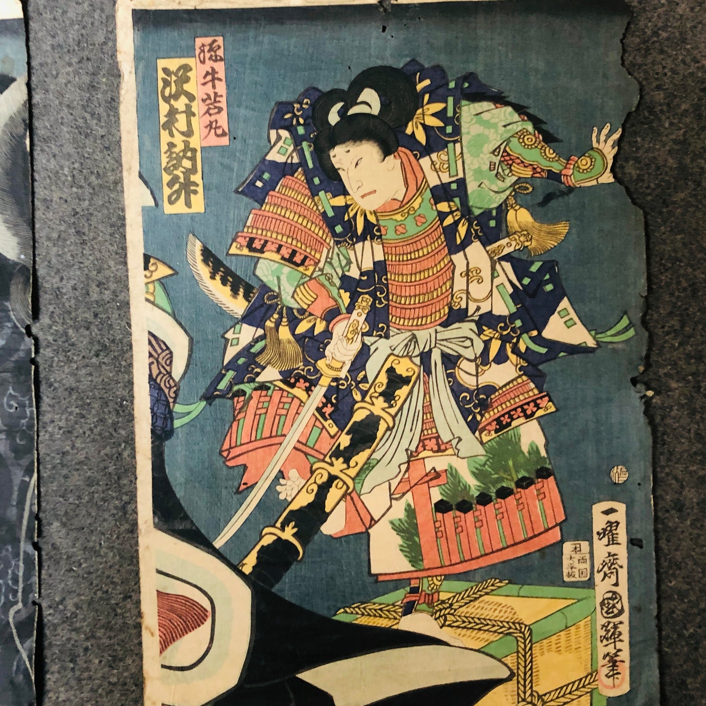 Y5510 WOODBLOCK PRINT Various set of 5 actor beauty Japan Ukiyoe antique art