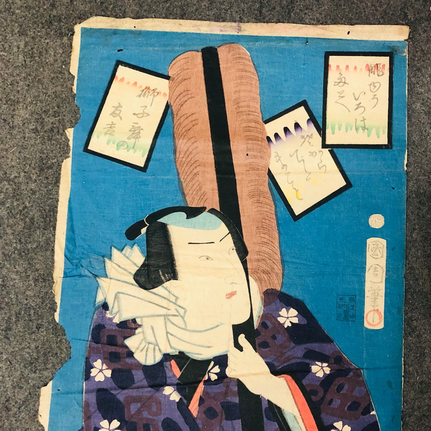 Y5510 WOODBLOCK PRINT Various set of 5 actor beauty Japan Ukiyoe antique art